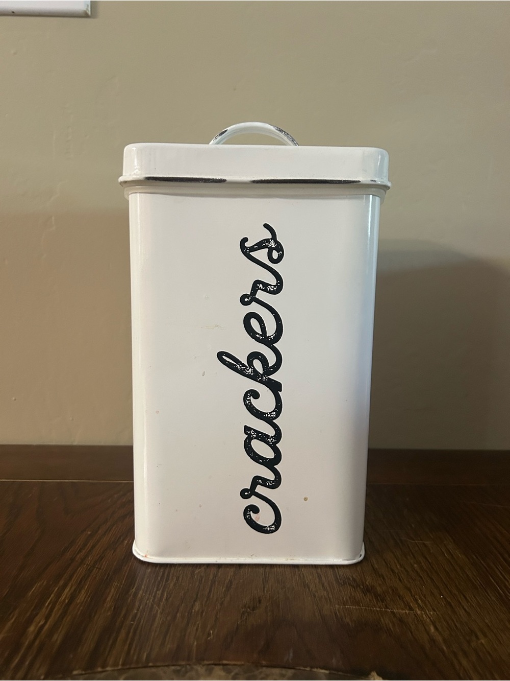 White Crackers Storage Canister - Vintage Style